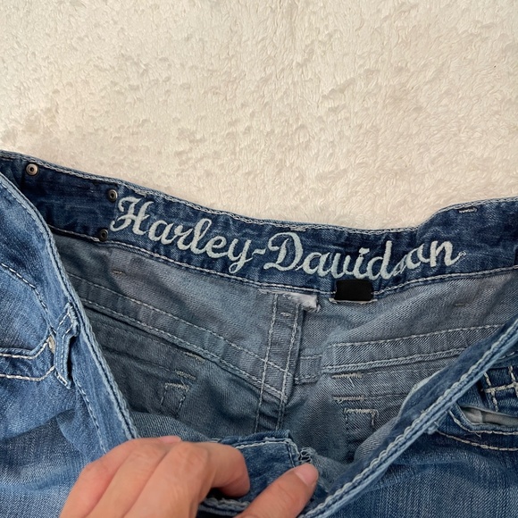 Harley Davidson Blue Jeans Women's 16 Bootcut Embroidered Studded - Picture 8 of 14